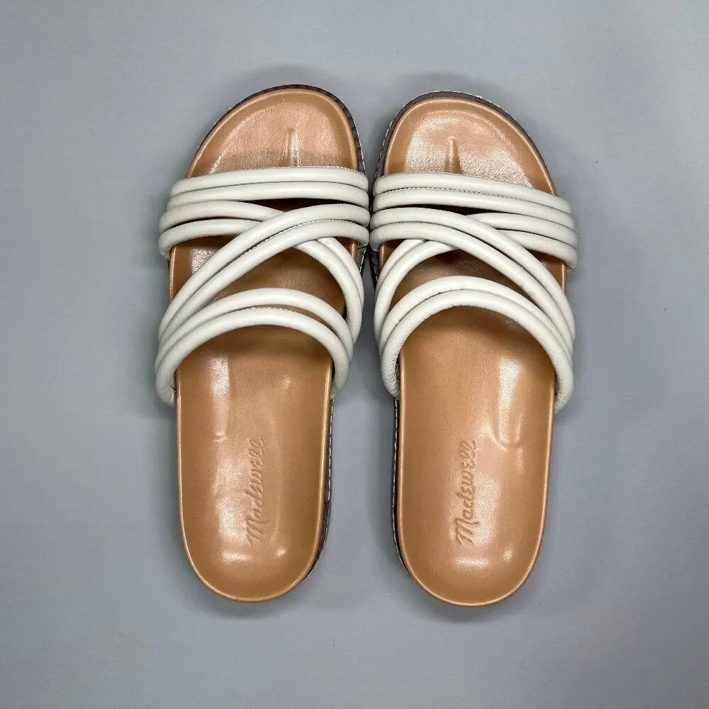 Madewell The Charley Sandals Women's Size 6 Cream‎ Strappy Summer Comfort Slides